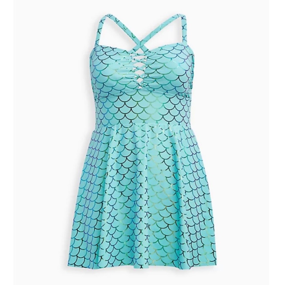 TORRID NWT MERMAID PEPLUM SKIRT SWIM DRESS